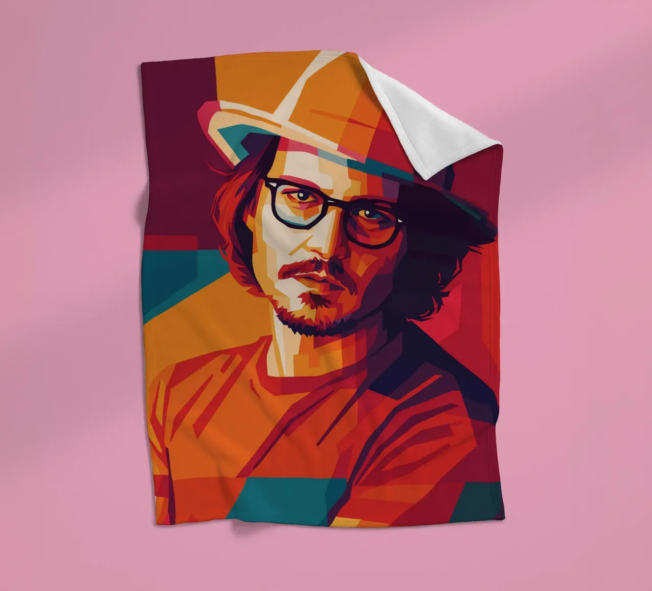 johnny deep retro pop art wpap coperta in pile da aiswa