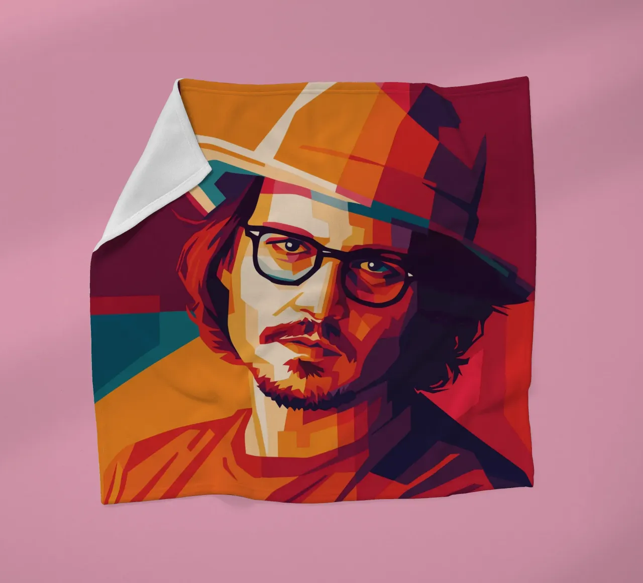 johnny deep retro pop art wpap manta de franela de aiswa