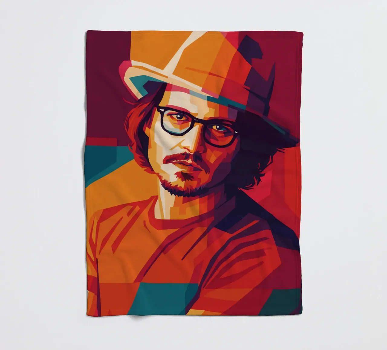 johnny deep retro pop art wpap manta de franela de aiswa