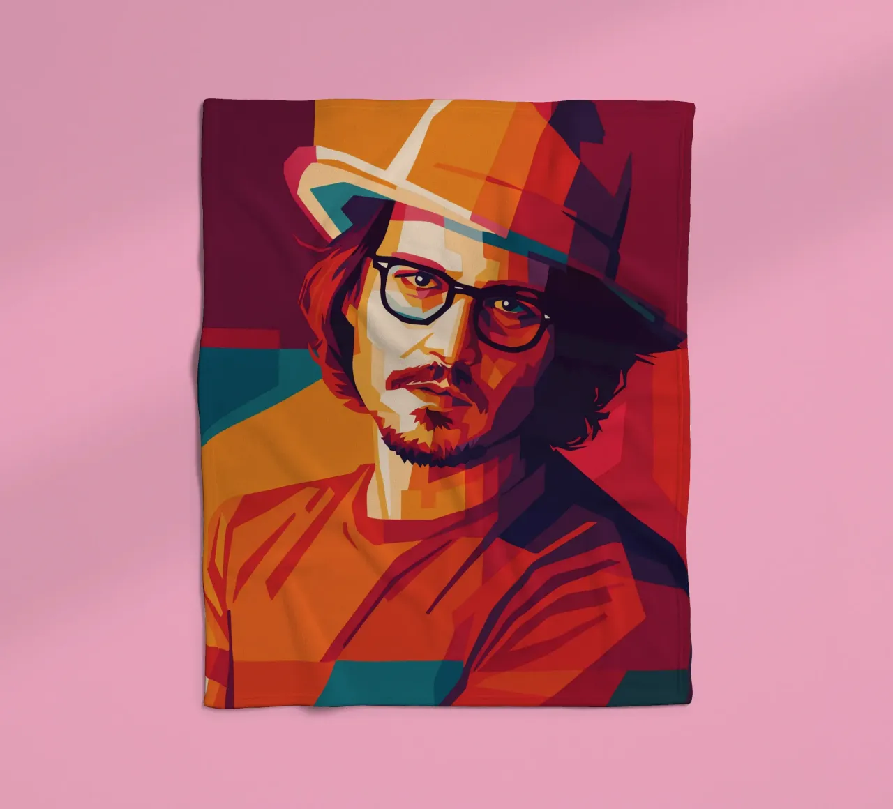 johnny deep retro pop art wpap coperta in pile da aiswa