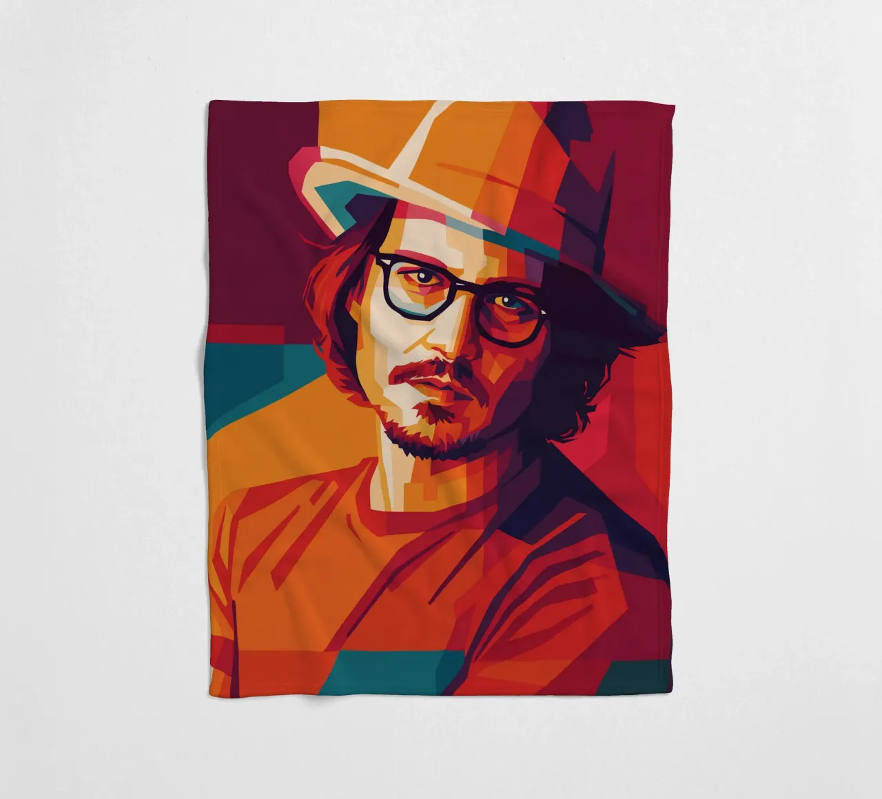 johnny deep retro pop art wpap coperta in pile da aiswa