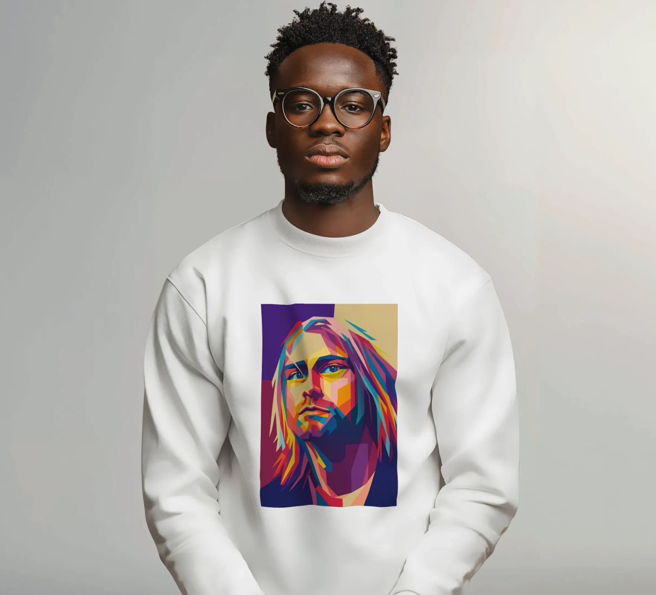 kurt cobain retro pop art wpap felpa da aiswa