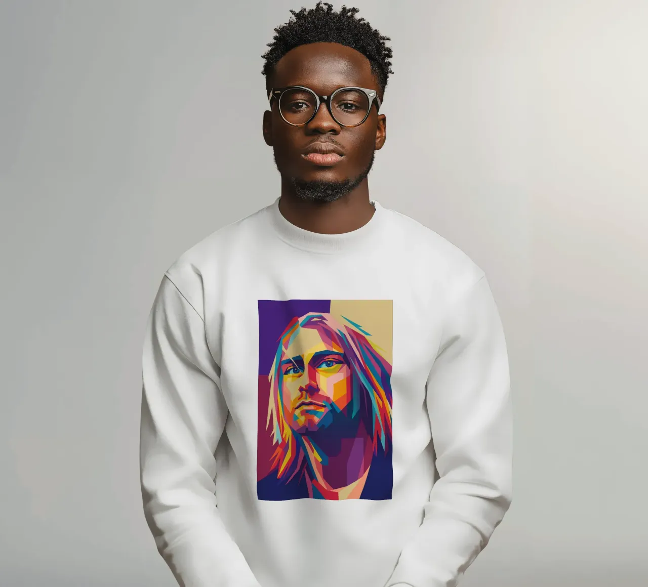 kurt cobain retro pop art wpap felpa da aiswa