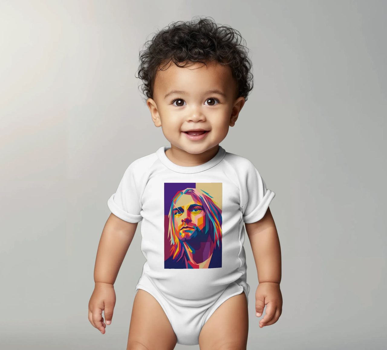 kurt cobain retro pop art wpap body neonato maniche corte da aiswa