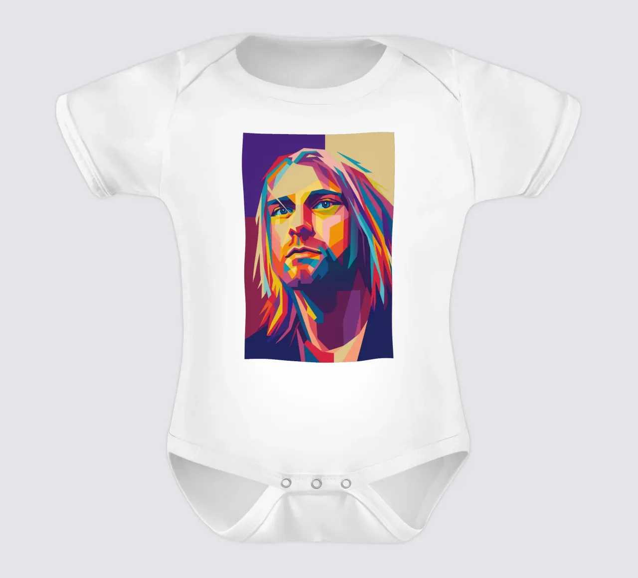 kurt cobain retro pop art wpap body neonato maniche corte da aiswa