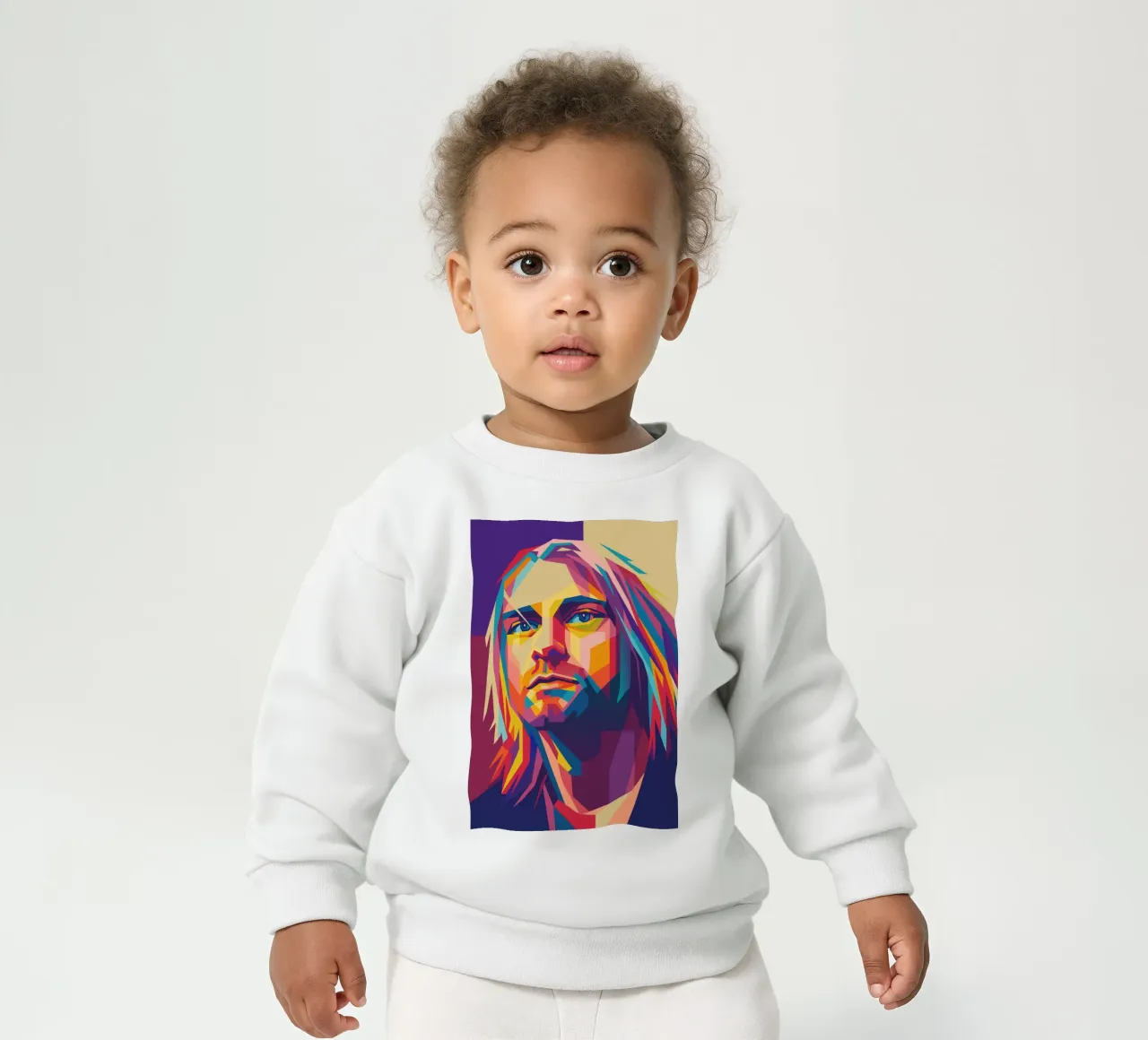 kurt cobain retro pop art wpap felpa neonato da aiswa