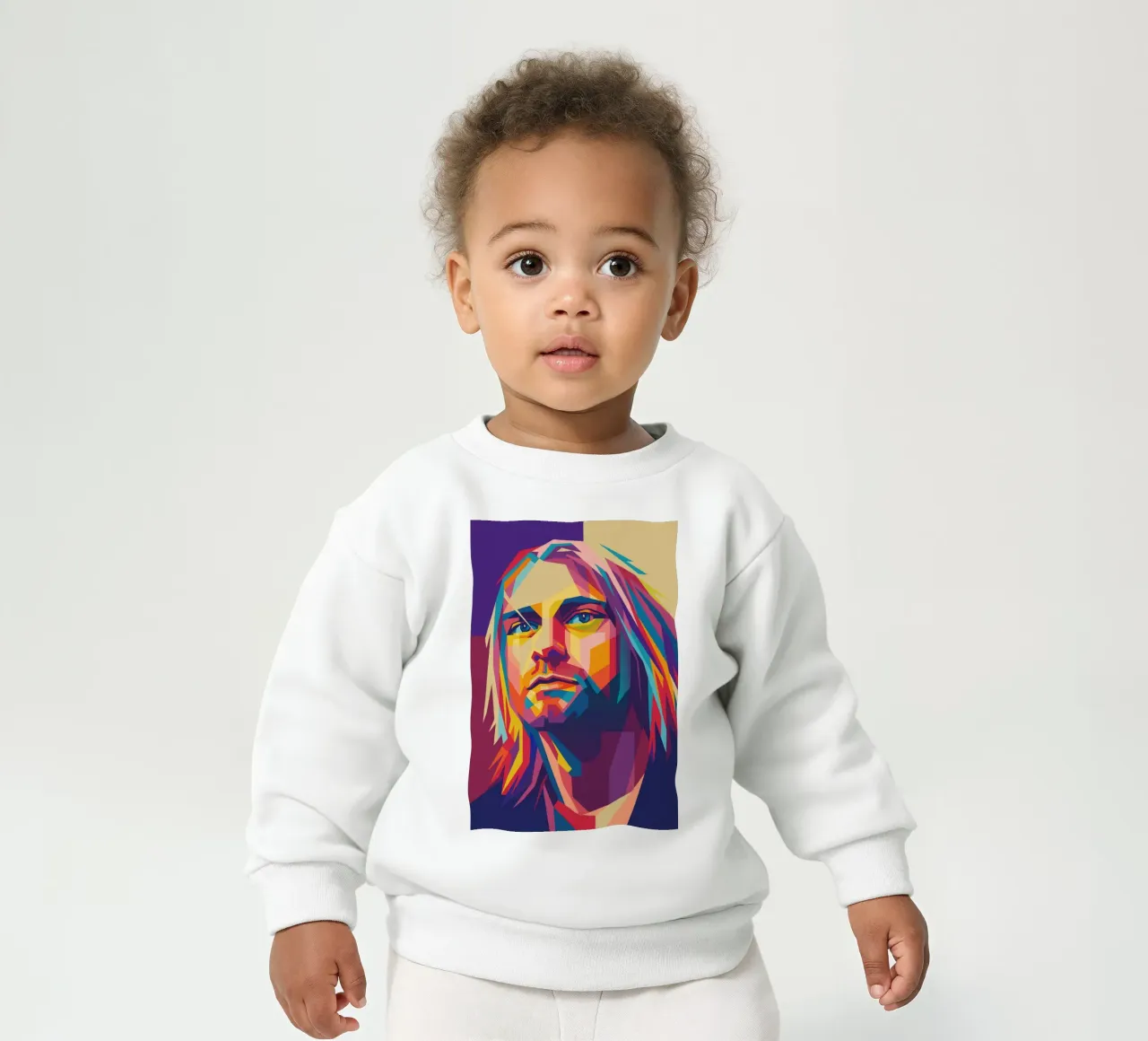 kurt cobain retro pop art wpap felpa neonato da aiswa