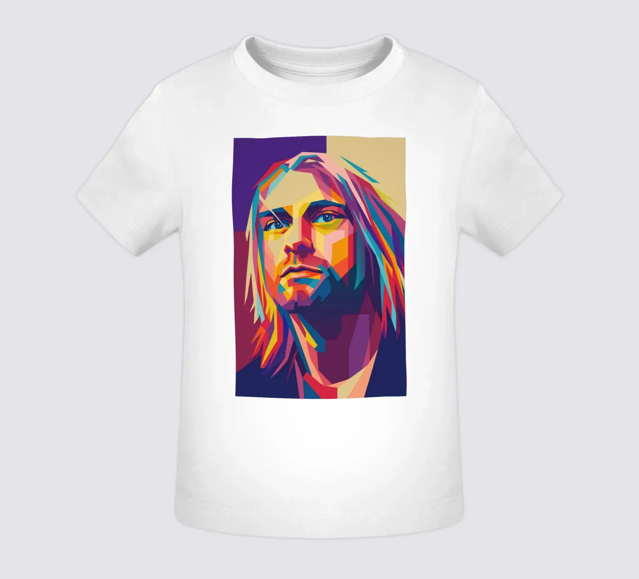 kurt cobain retro pop art wpap maglietta neonato da aiswa