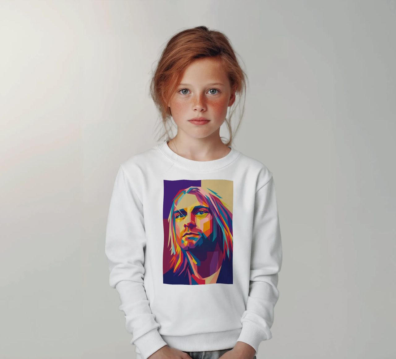 kurt cobain retro pop art wpap felpa bambino da aiswa