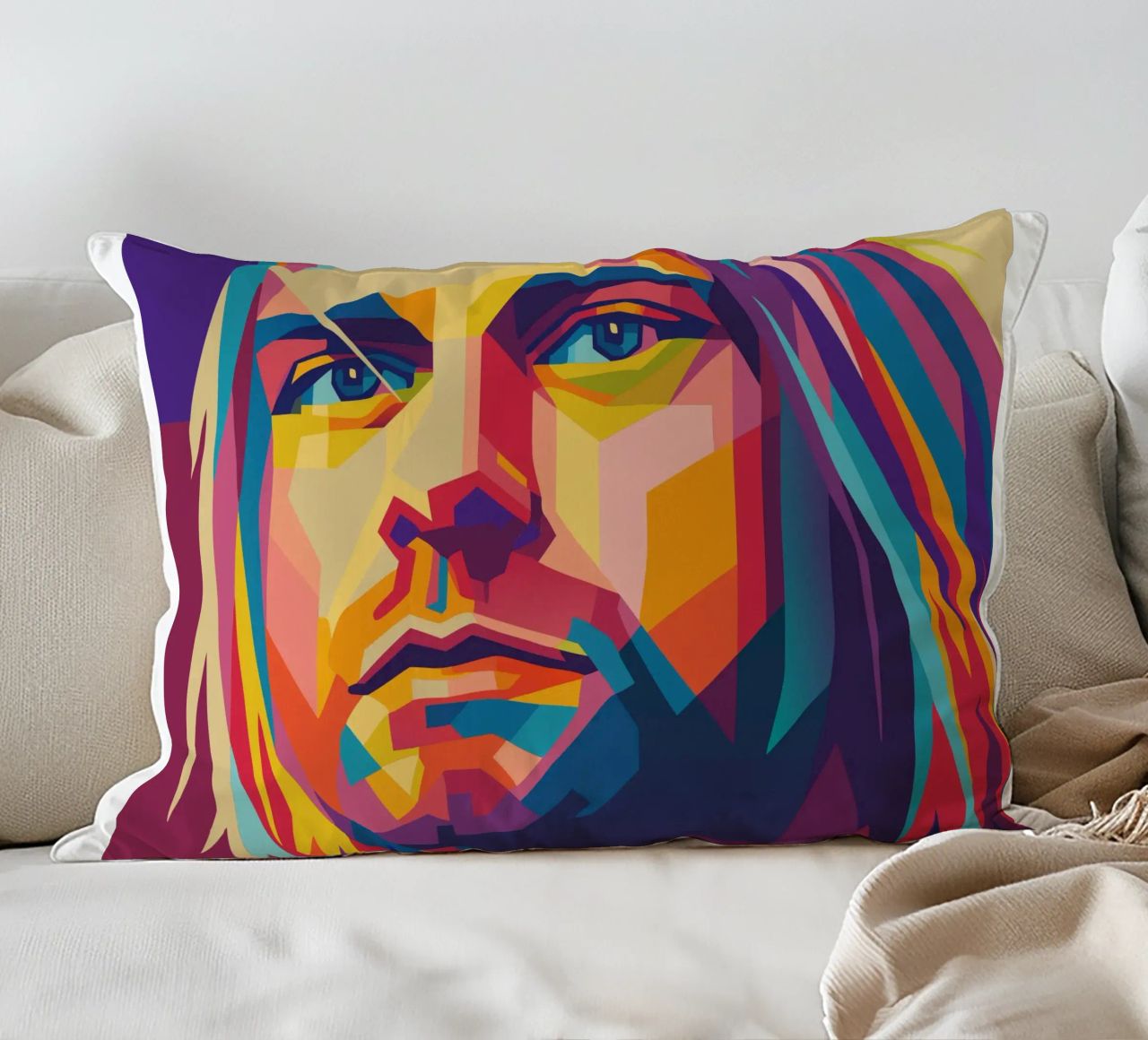 kurt cobain retro pop art wpap cuscino da aiswa
