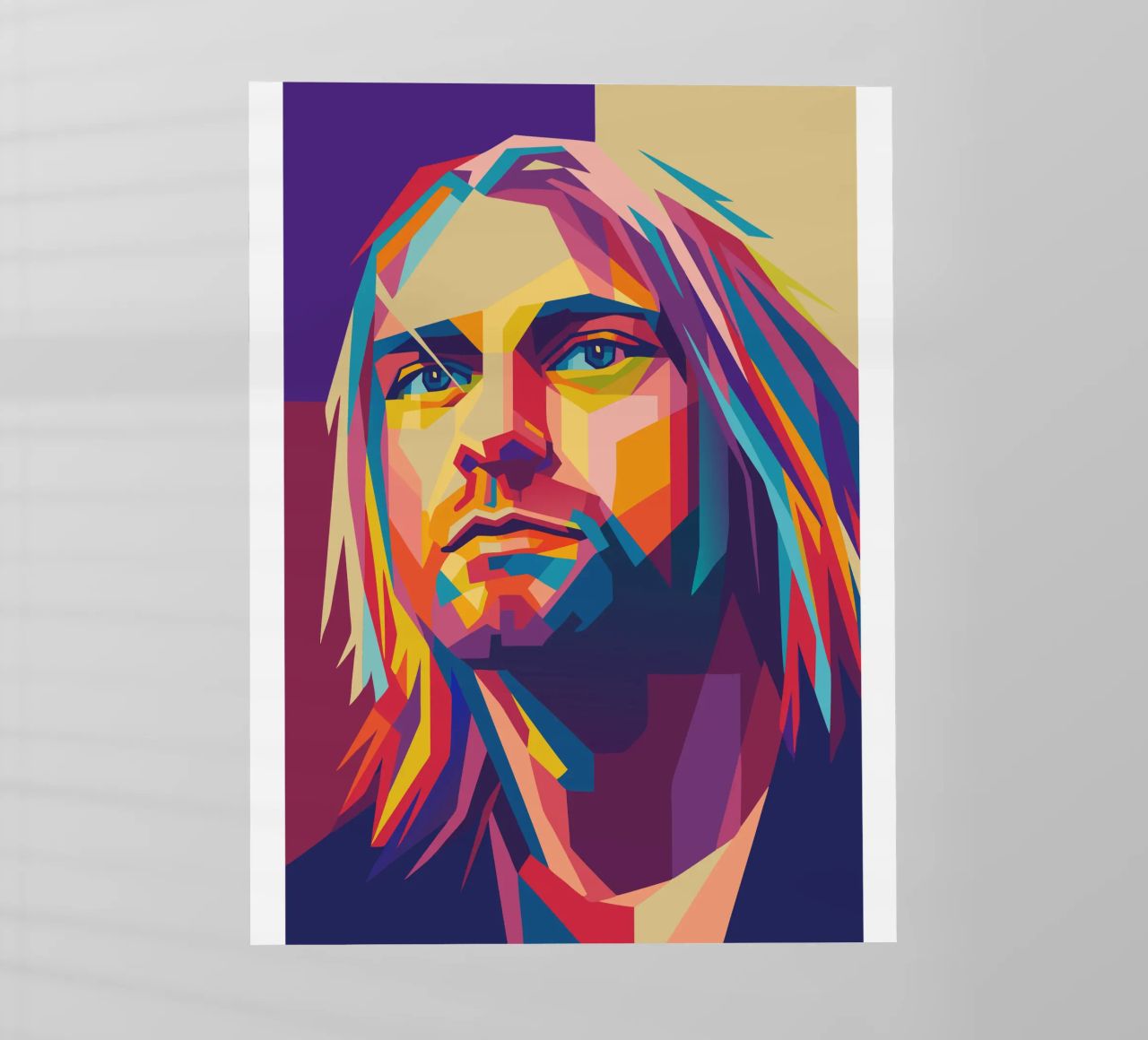 kurt cobain retro pop art wpap pellicola backlit da aiswa