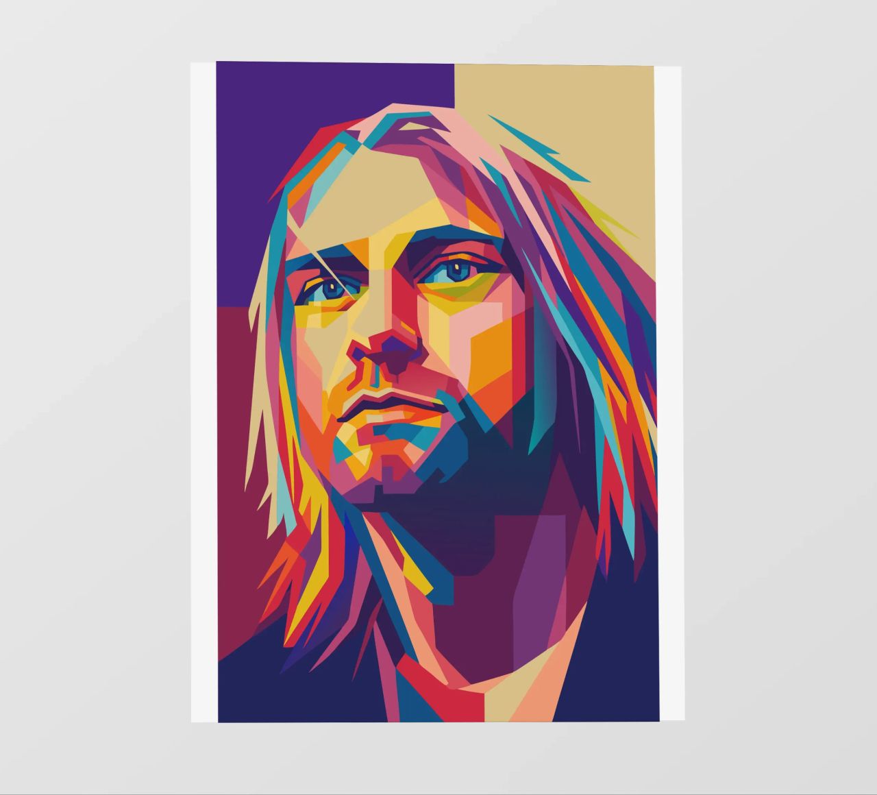 kurt cobain retro pop art wpap pellicola backlit da aiswa