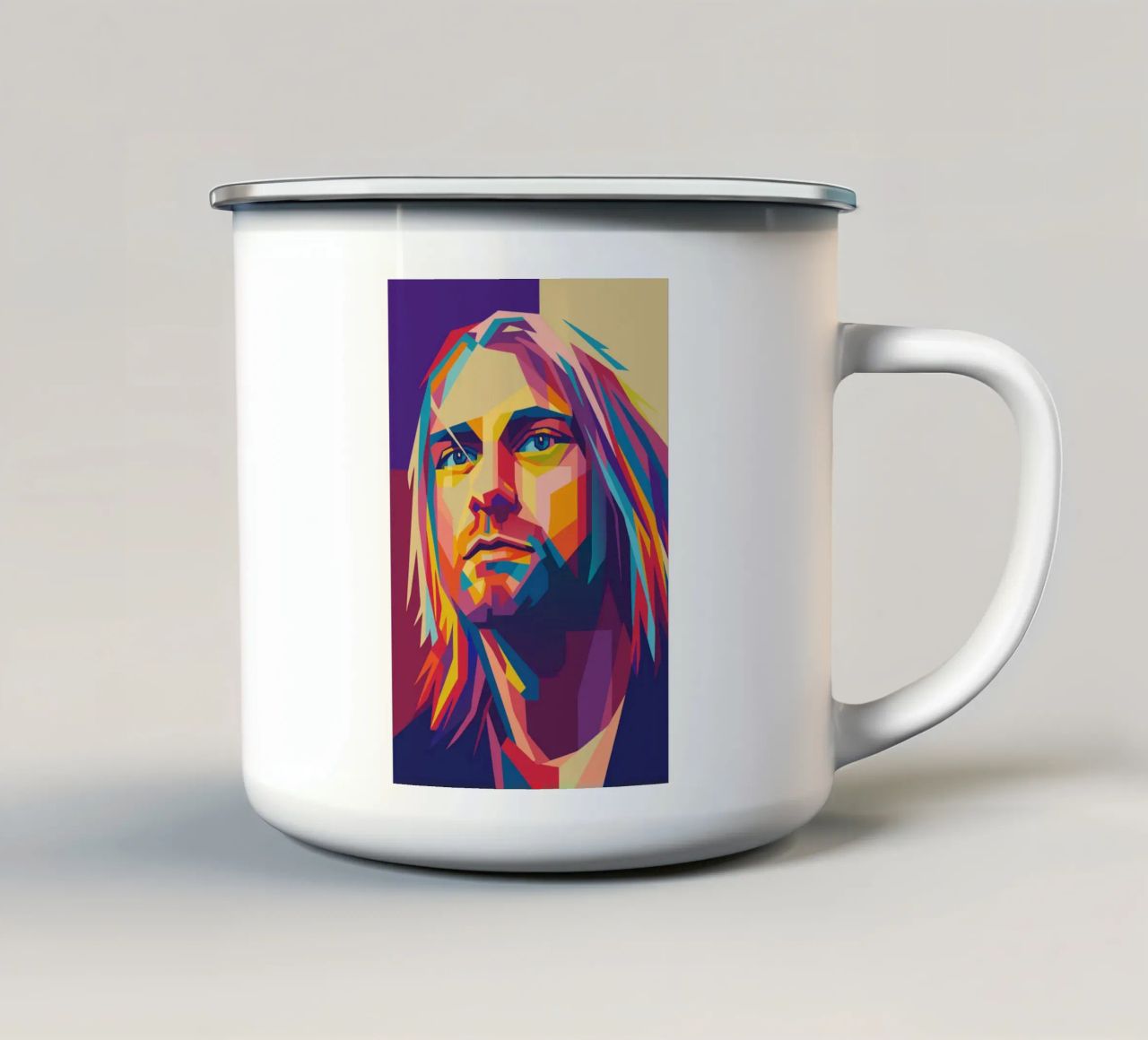 kurt cobain retro pop art wpap tazza in smalto da aiswa