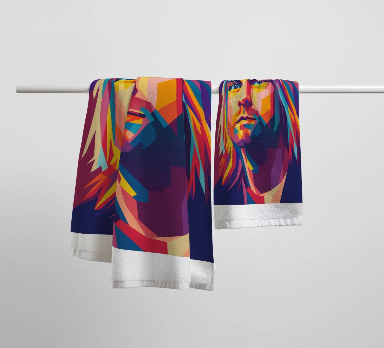 kurt cobain retro pop art wpap asciugamano da bagno da aiswa