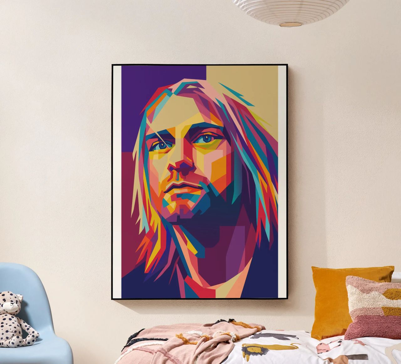 kurt cobain retro pop art wpap plexiglass da aiswa