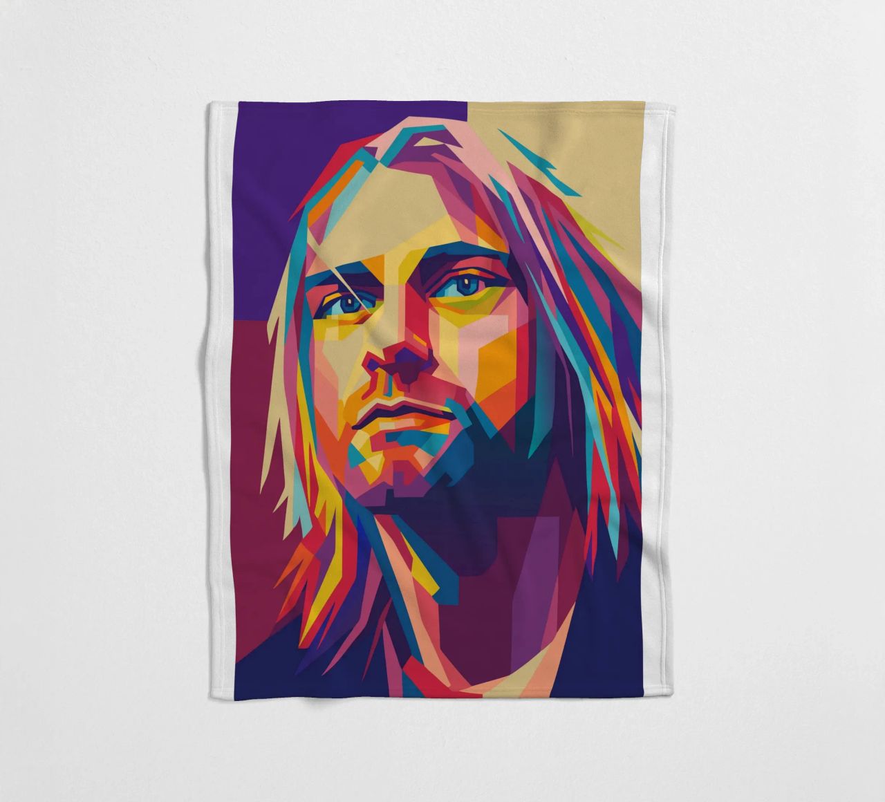 kurt cobain retro pop art wpap coperta in pile da aiswa