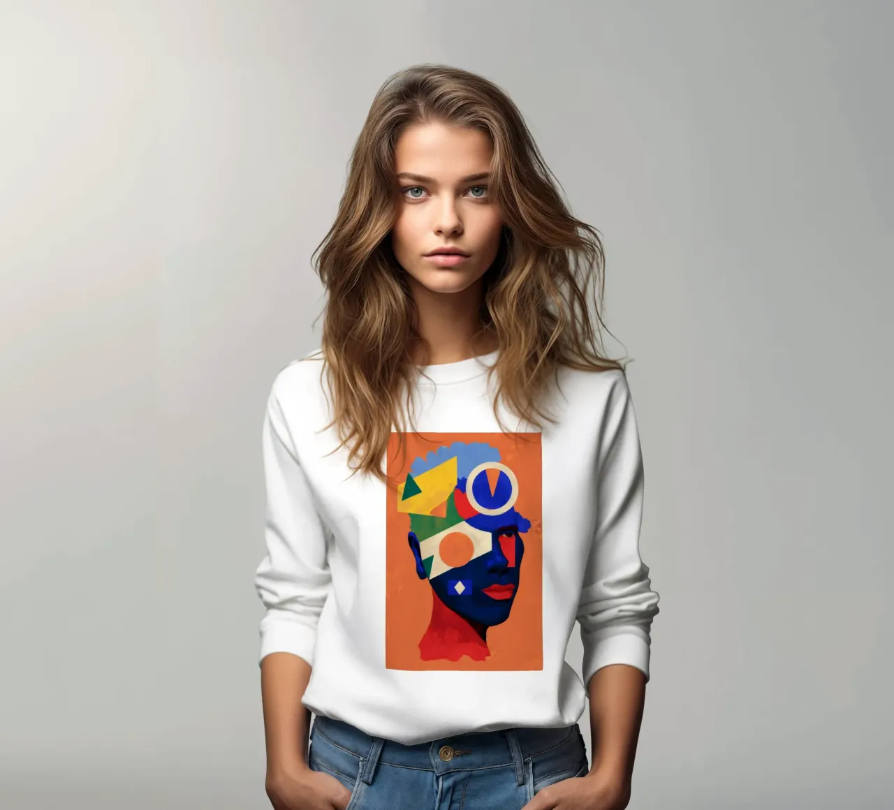 Ritratto cubista a colori felpa da Paez Harmony