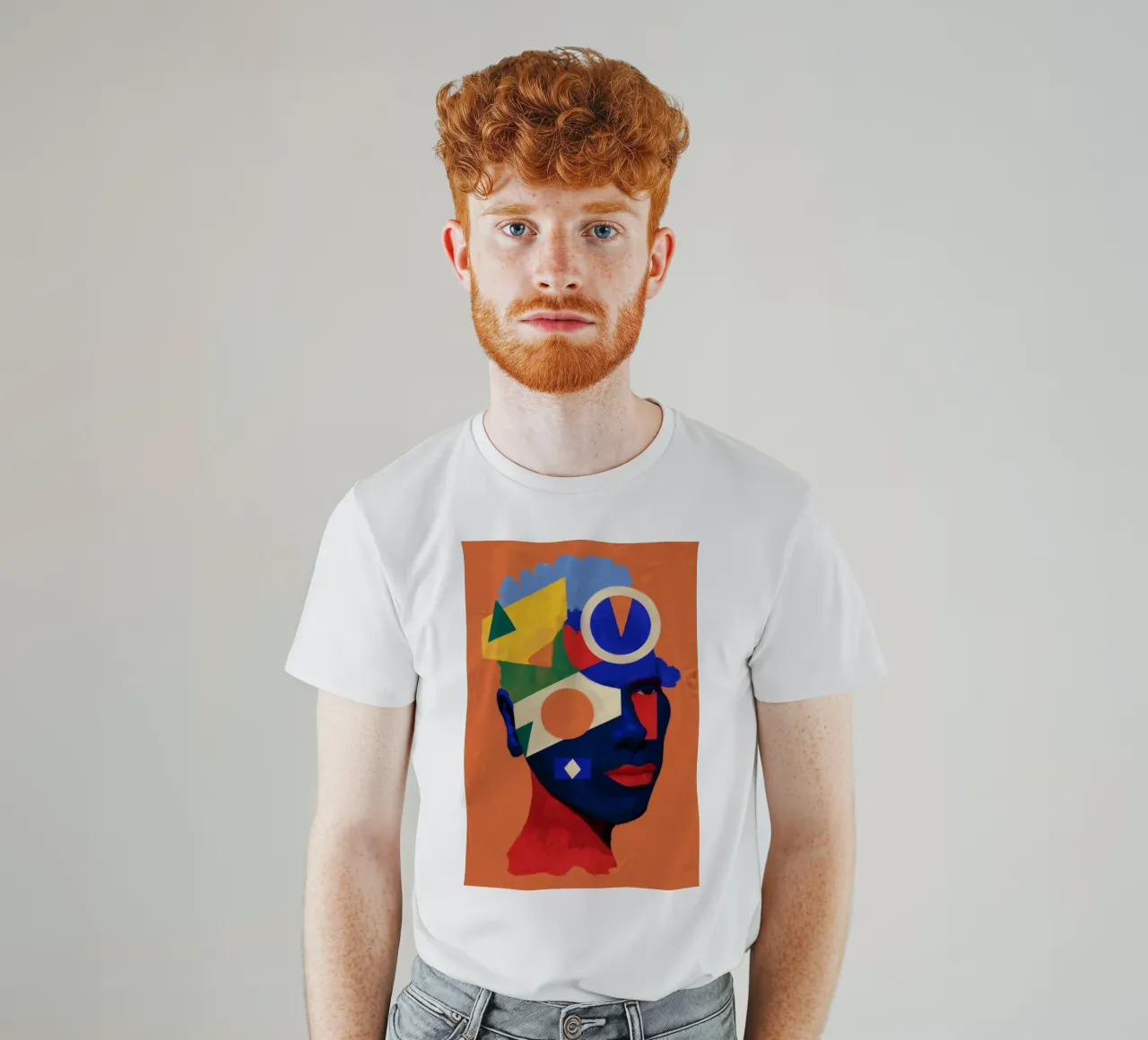 Ritratto cubista a colori t-shirt da Paez Harmony