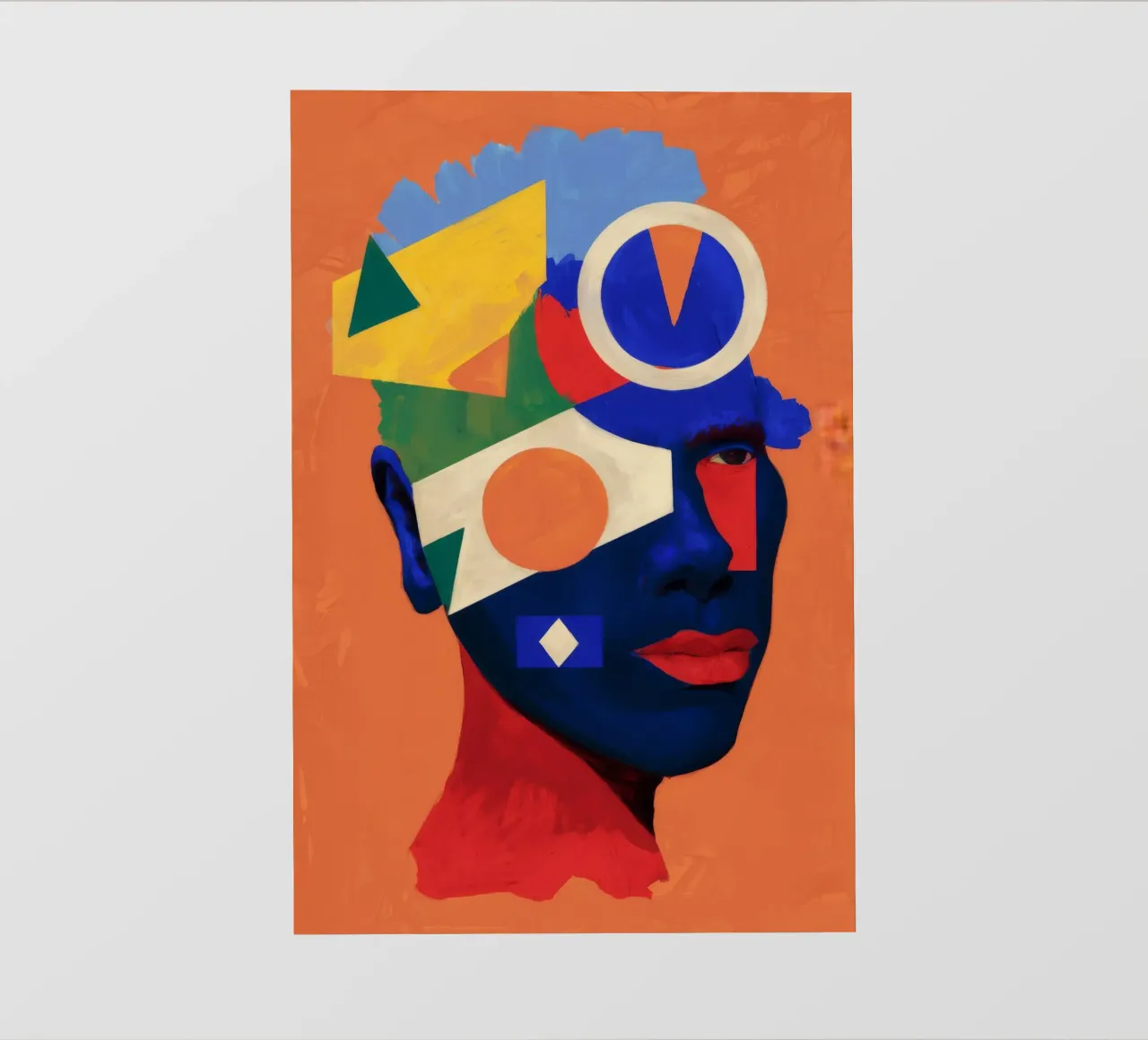 Ritratto cubista a colori telo in pvc da Paez Harmony