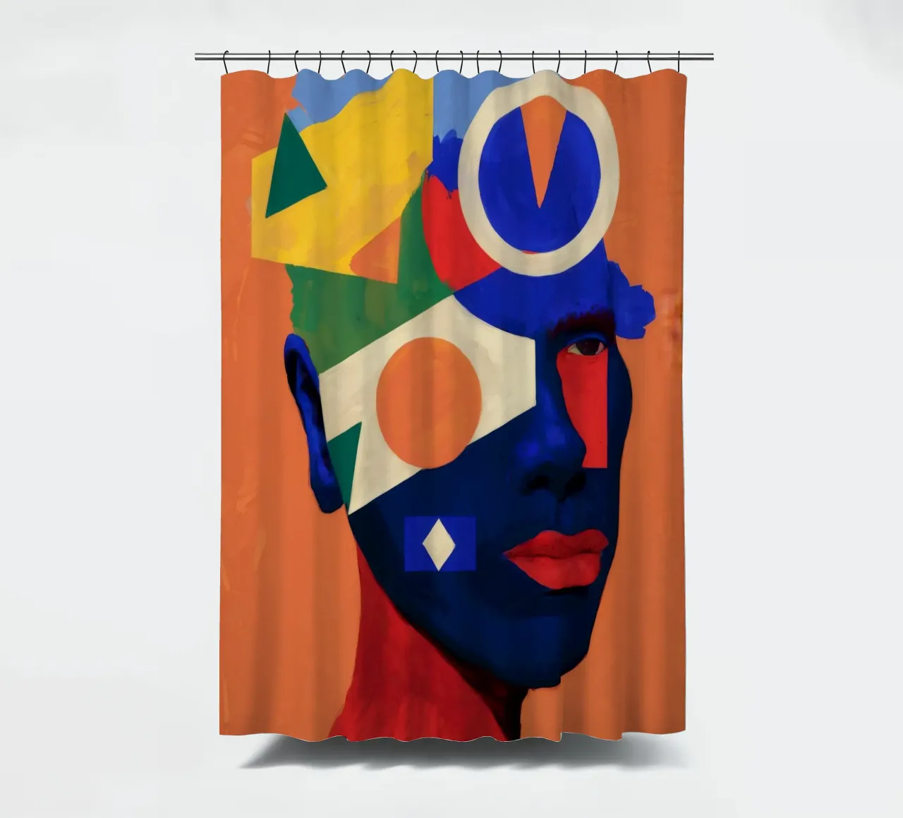Cubist Color Portrait shower curtain by Paez Harmony