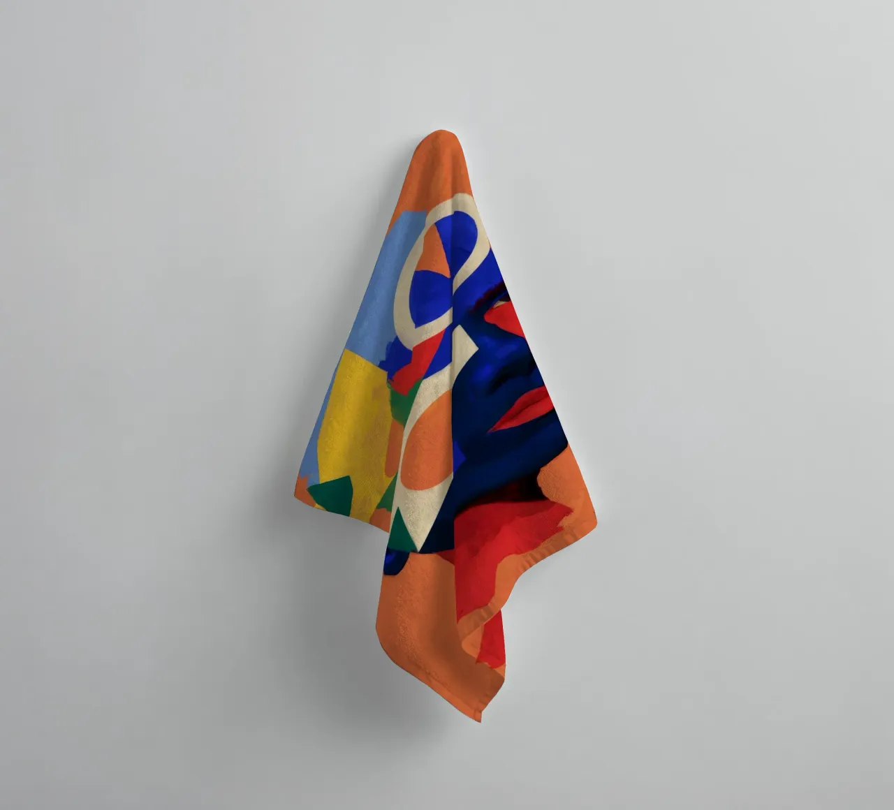 Cubist Color Portrait towel by Paez Harmony