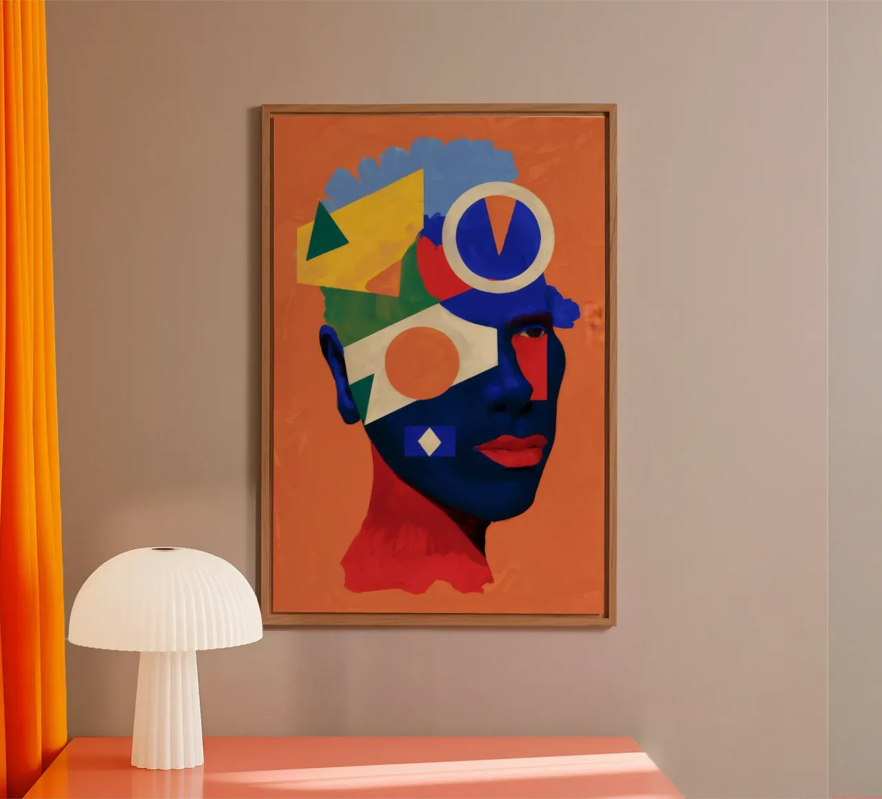Ritratto cubista a colori alluminio dibond da Paez Harmony