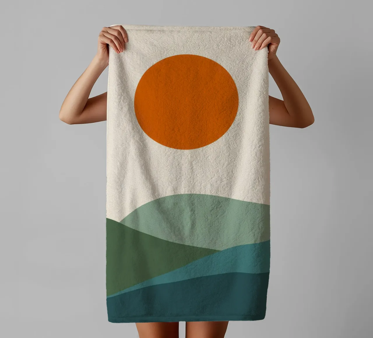 Pastoral Green Horizon towel by Stone Patina