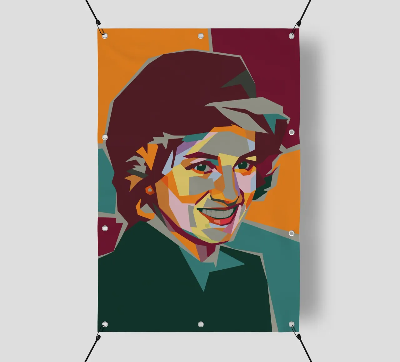 lady diana retro pop art wpap telo in pvc da aiswa