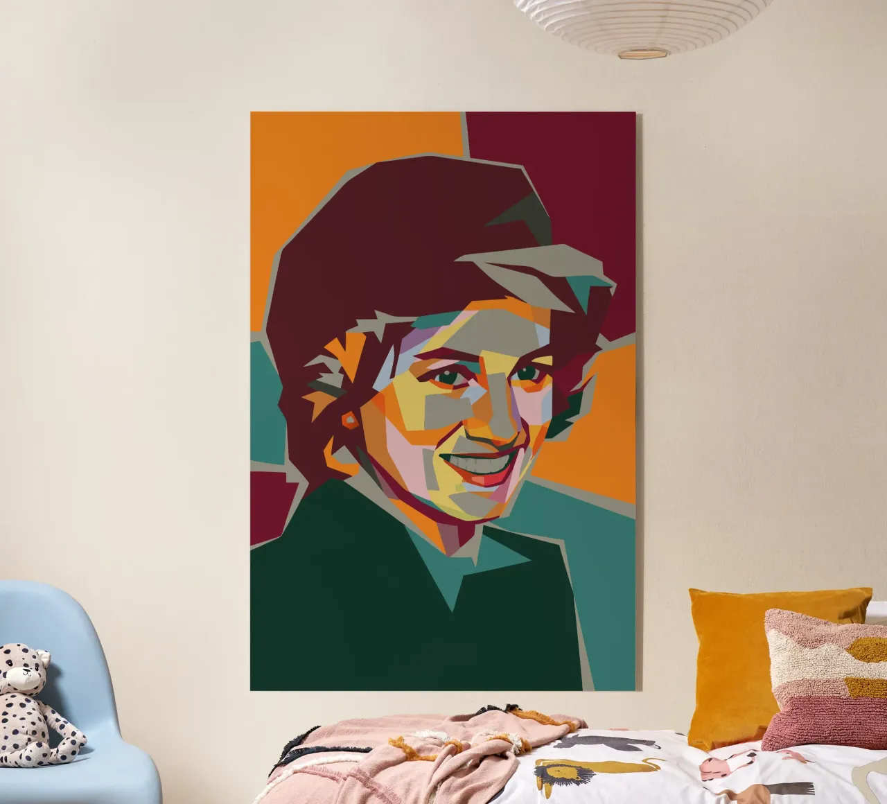 lady diana retro pop art wpap plexiglass da aiswa