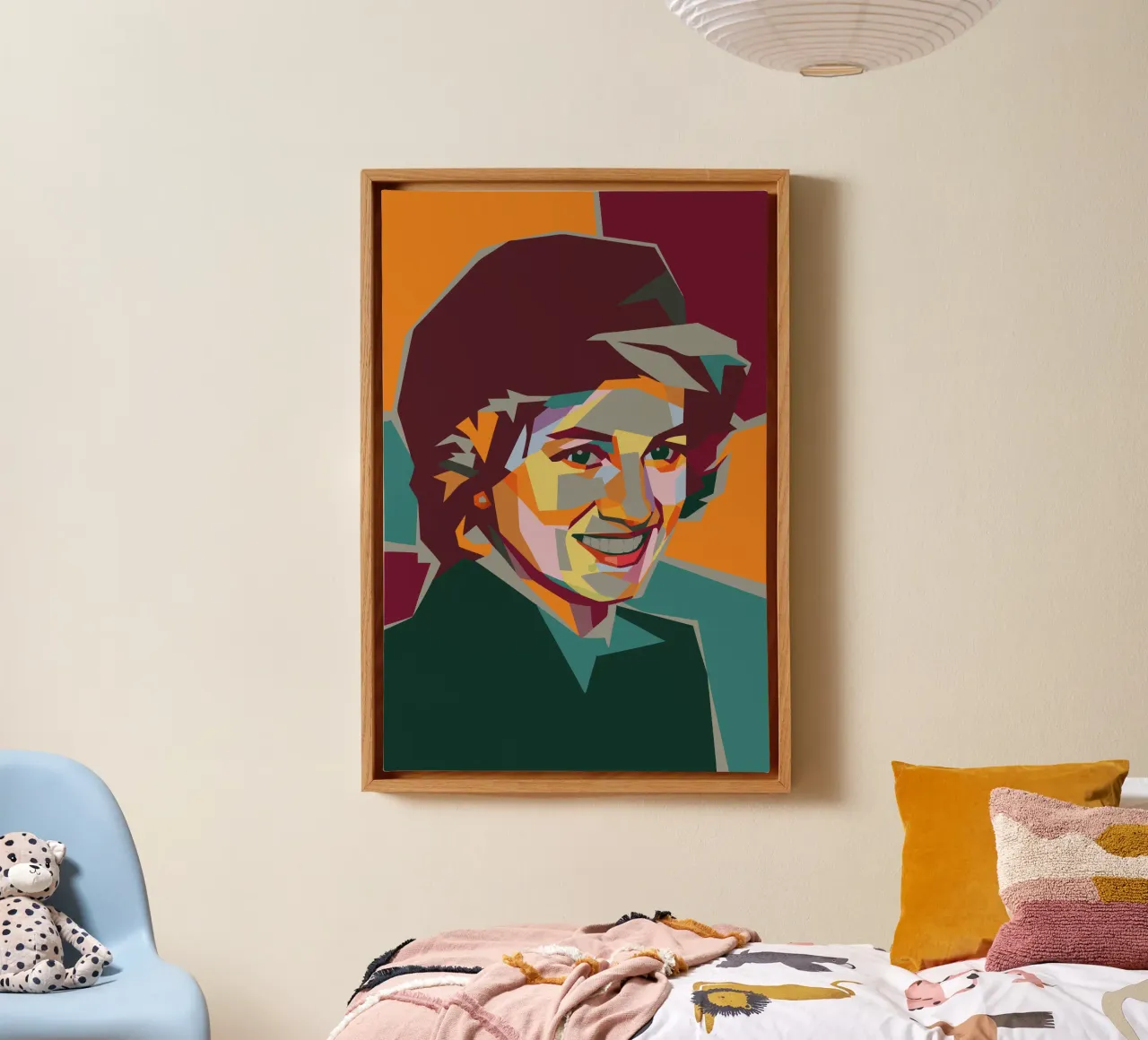lady diana retro pop-art wpap canvas van aiswa