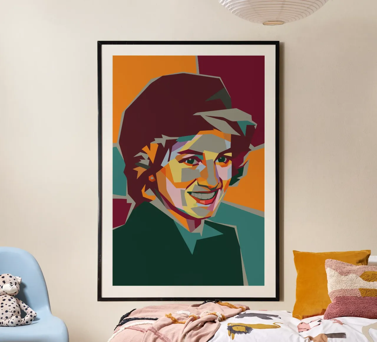 lady diana retro pop art wpap poster da aiswa