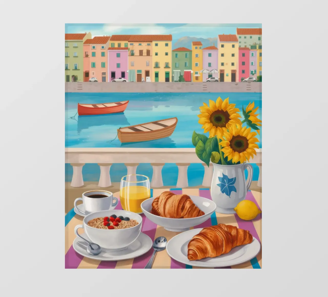 Terrazza per la colazione con vista sul mare telo in pvc da Paez Harmony