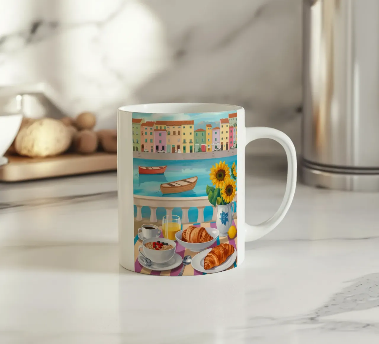Terrazza per la colazione con vista sul mare tazza in ceramica da Paez Harmony
