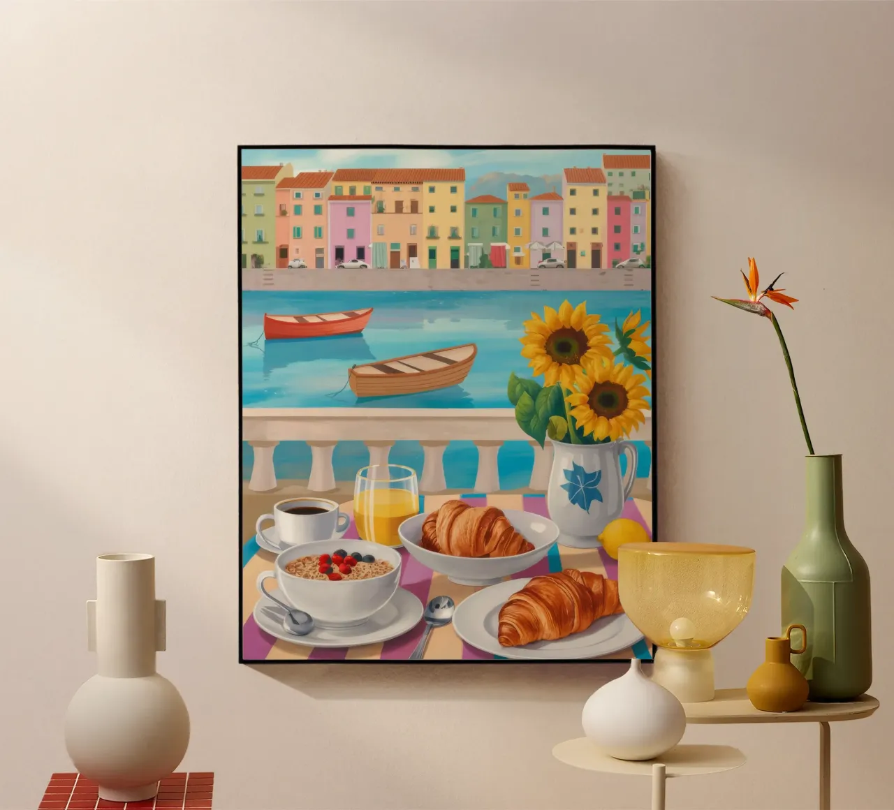 Terrazza per la colazione con vista sul mare plexiglass da Paez Harmony