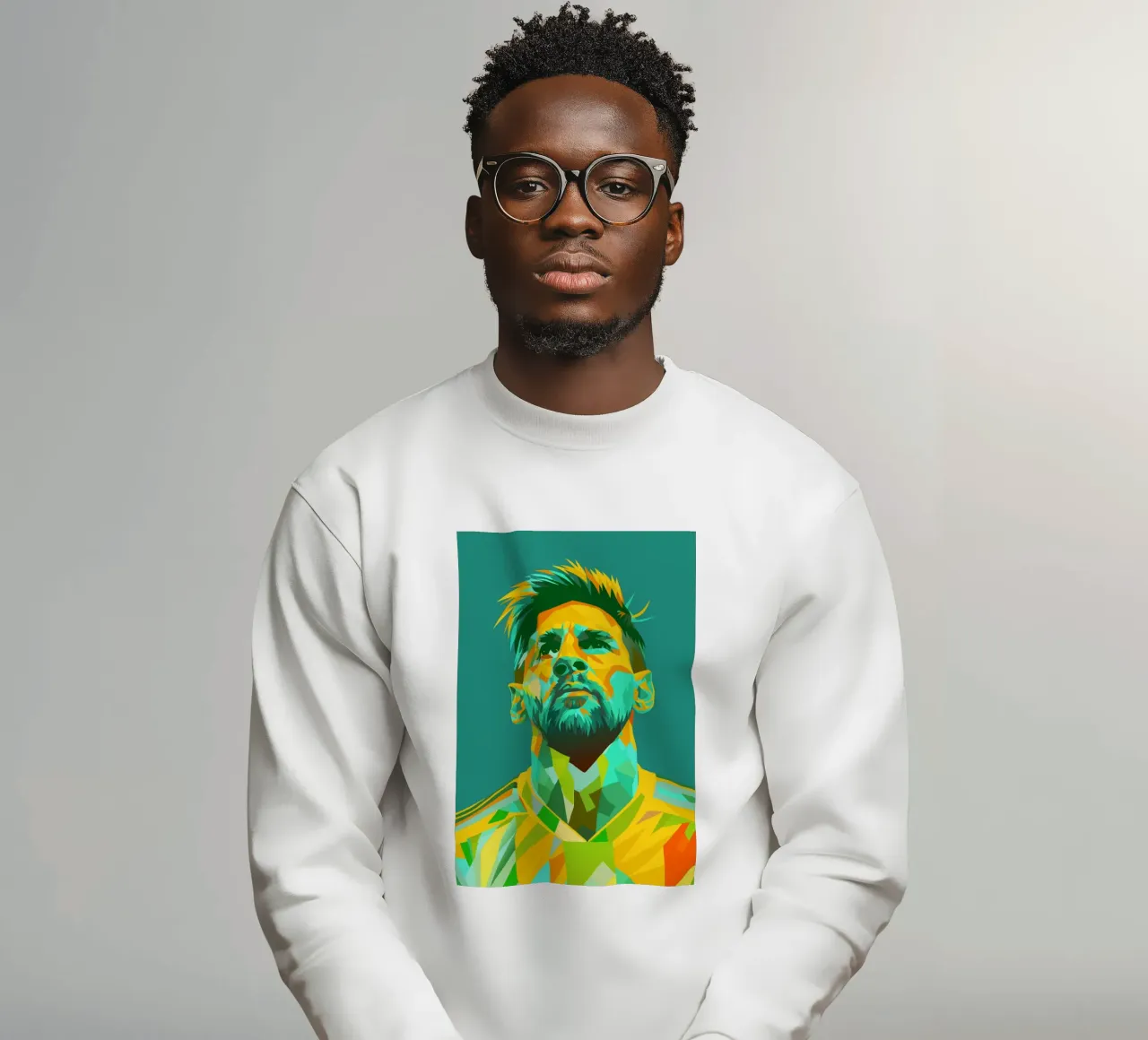 lionel messi retro pop-art wpap sweatshirt van aiswa