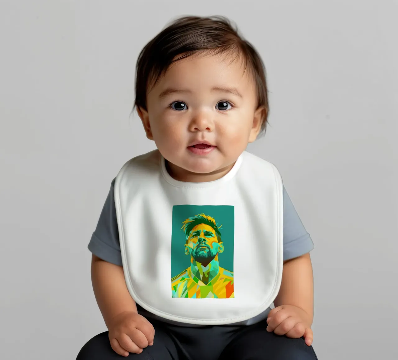 lionel messi retro pop art wpap bavaglino da aiswa