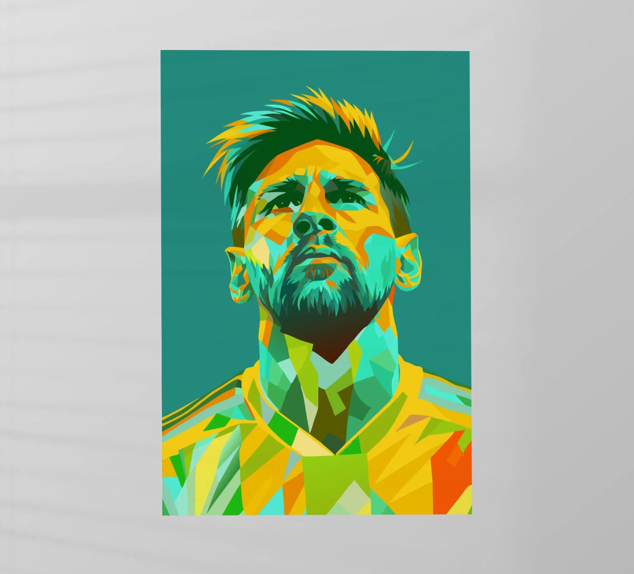 lionel messi retro pop art wpap pellicola backlit da aiswa