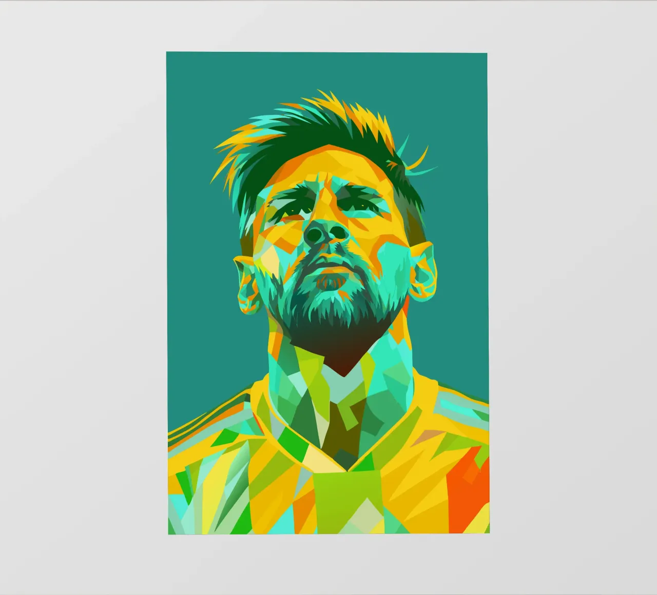 lionel messi retro pop art wpap pellicola backlit da aiswa