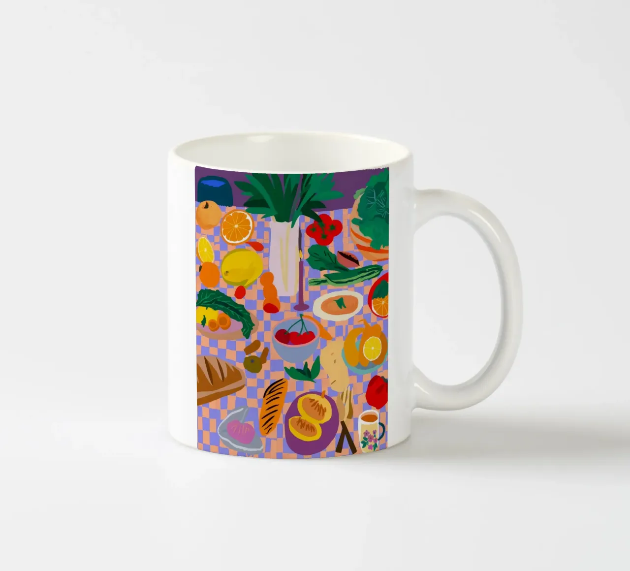 Orchard Table Spread ceramic mug by Paez Harmony