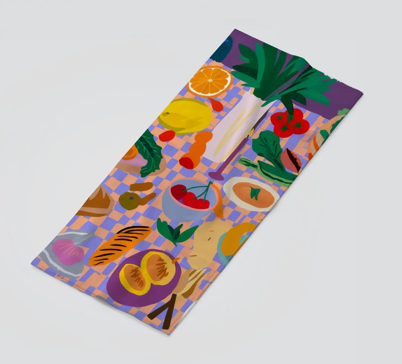 Orchard Table Spread beach towel by Paez Harmony