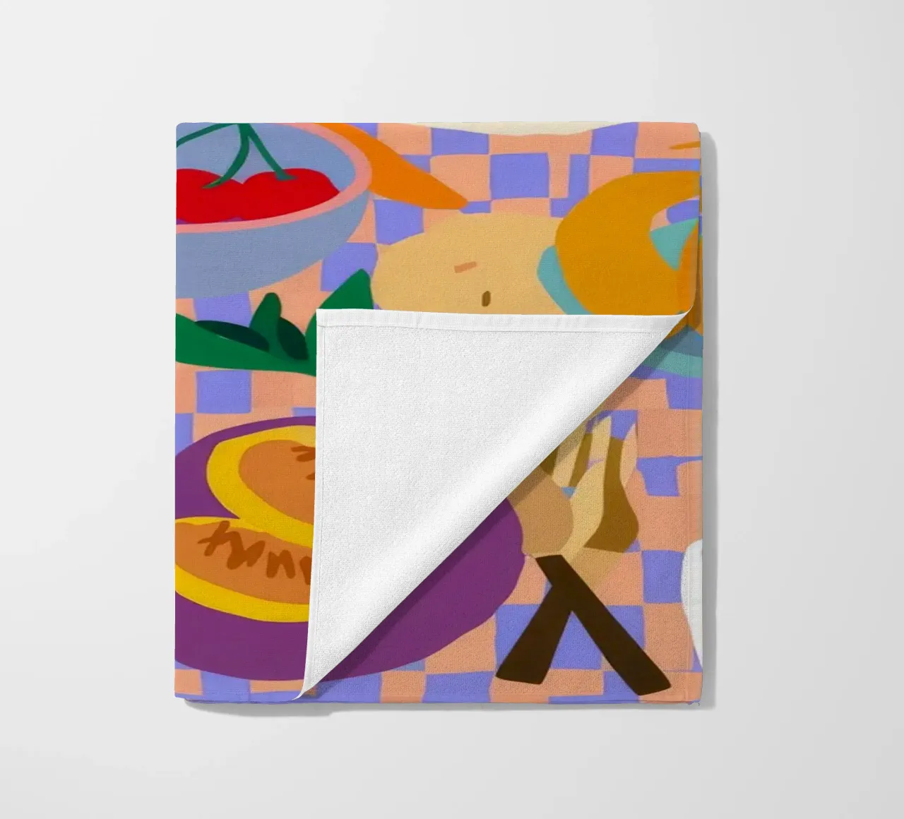Orchard Table Spread beach towel by Paez Harmony
