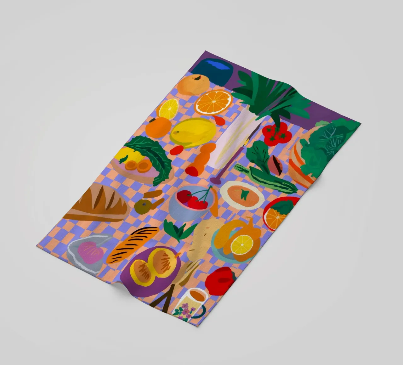 Orchard Table Spread beach towel by Paez Harmony