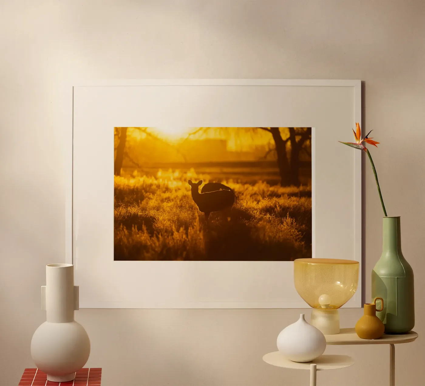 deer sunset poster by Earthly Visions