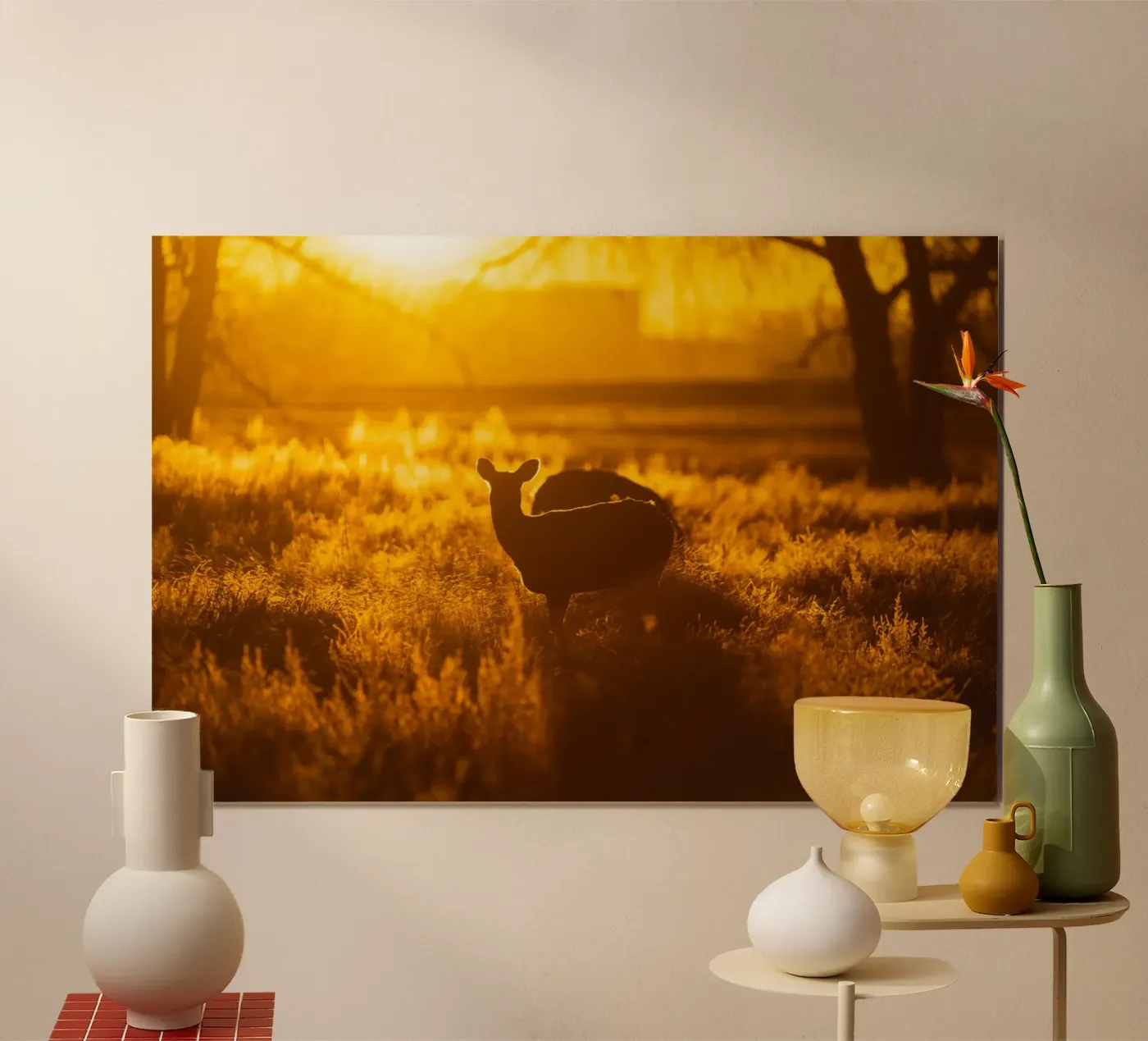 deer sunset poster by Earthly Visions