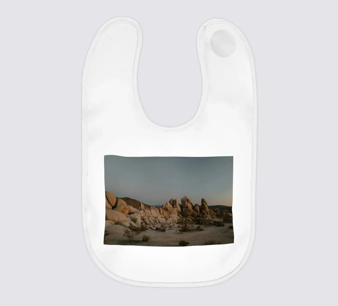 rock formations desert landscape baby bib by Earthly Visions