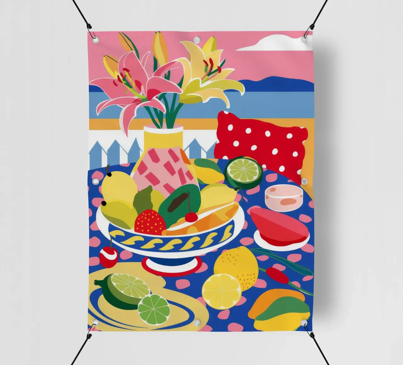 Fiesta di frutta a pois telo in pvc da Paez Harmony