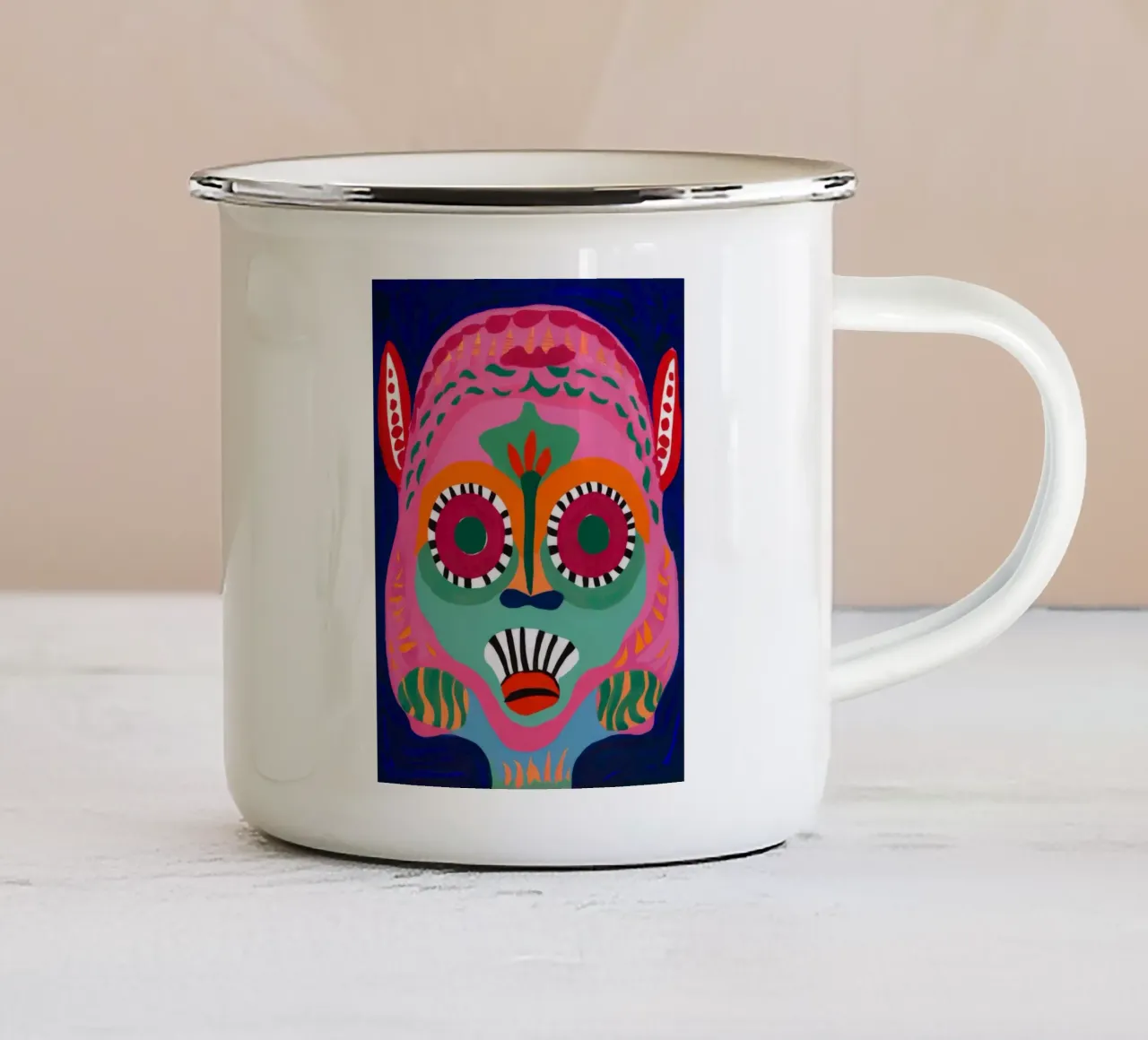 Maschera popolare Psiche tazza in smalto da Lumi Eyes