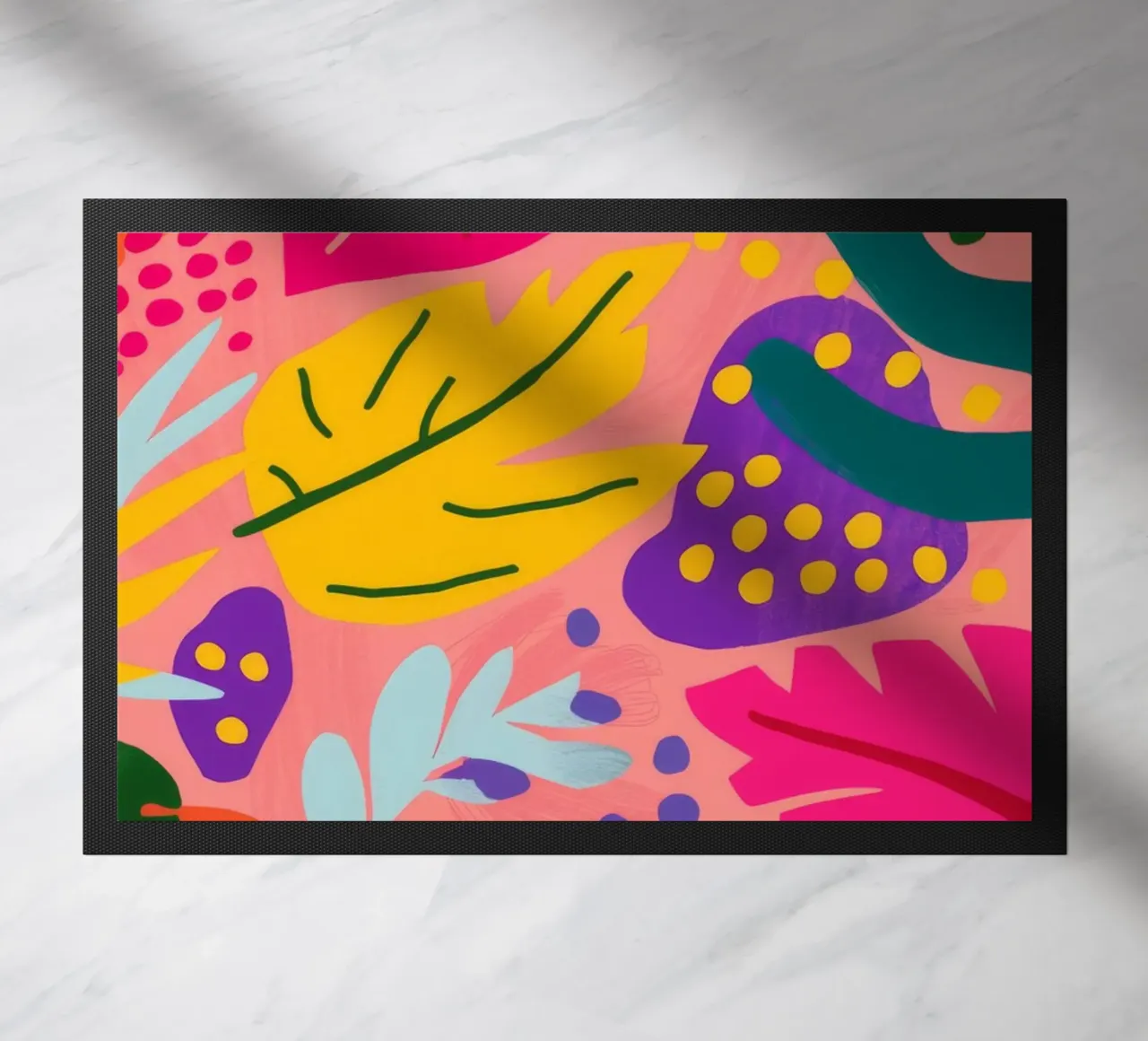 Vivid Leaf Cascade doormat by Lumi Eyes