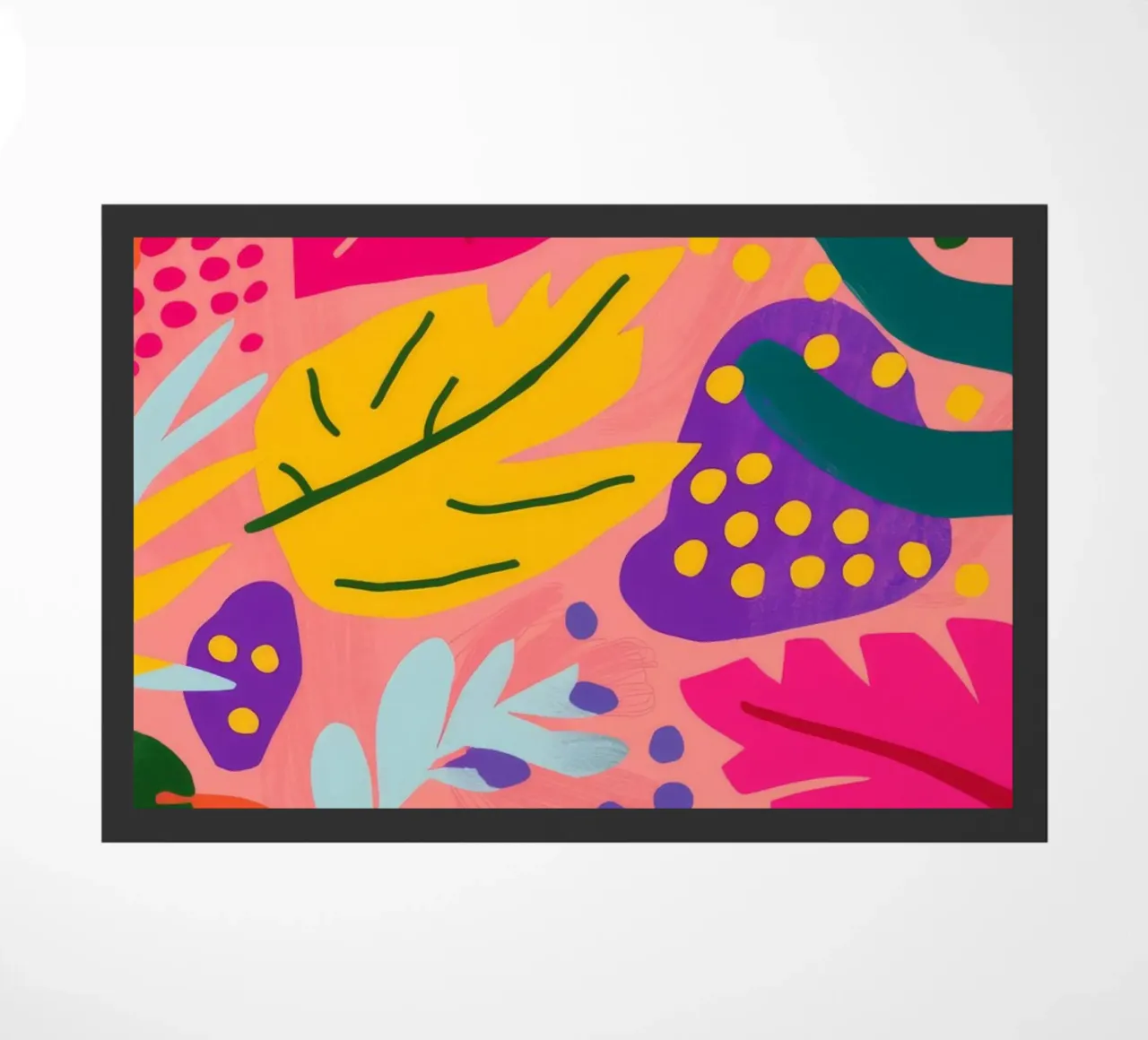 Vivid Leaf Cascade doormat by Lumi Eyes