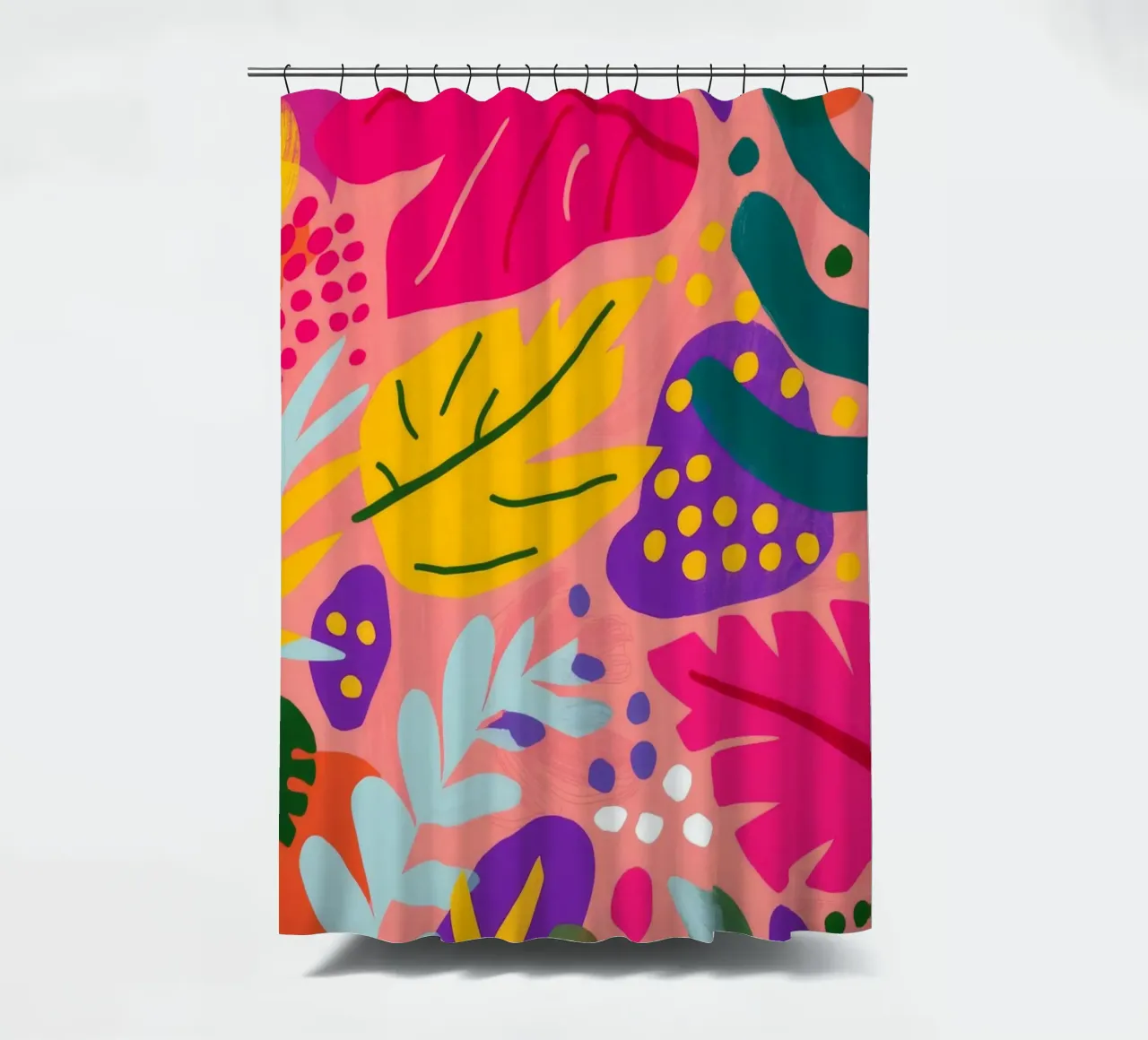 Vivid Leaf Cascade shower curtain by Lumi Eyes